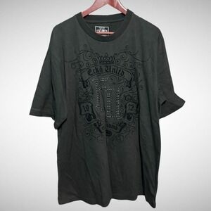 Ecko Unltd Shirt Mens XL Short Sleeve Black Y2K Goth Pre Owned Graphic T